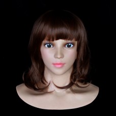 (SF-15) Soft Silicone Realist Human Face Crossdress Full Head Female/Girl Sexy Doll Fetish Mask